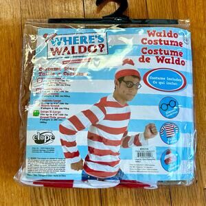 Where's Waldo NEW Long Sleeve Costume Set Size Adult Large / Extra Large